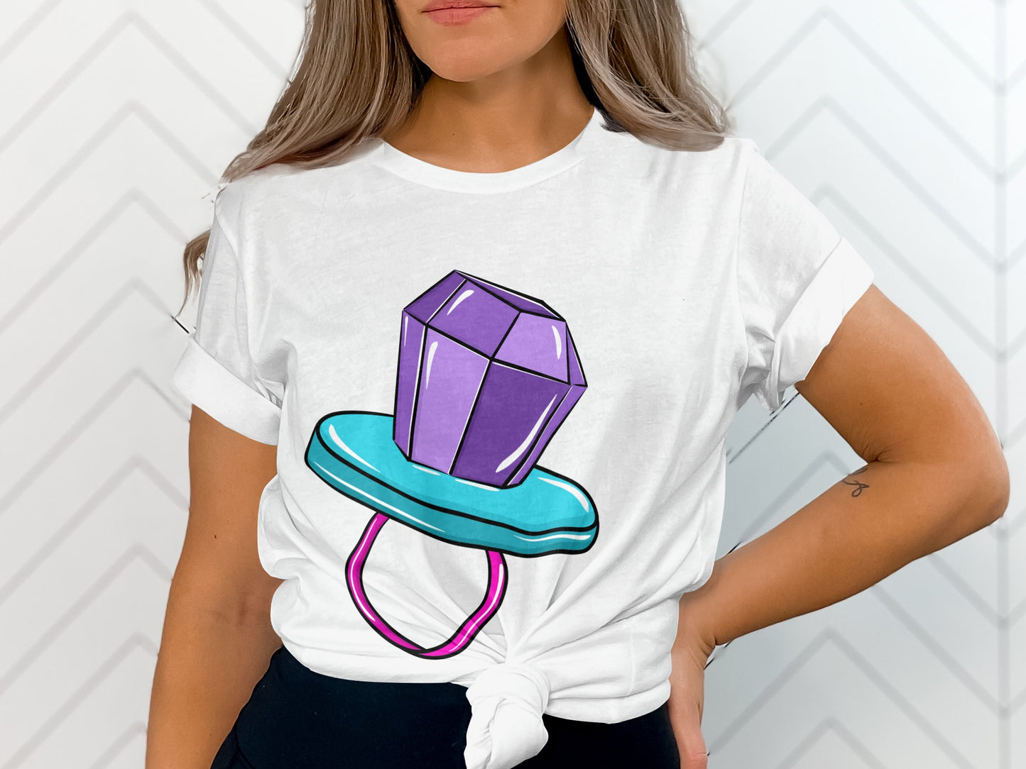 Bold Graphic Gemstone Pacifier Artwork Shirt