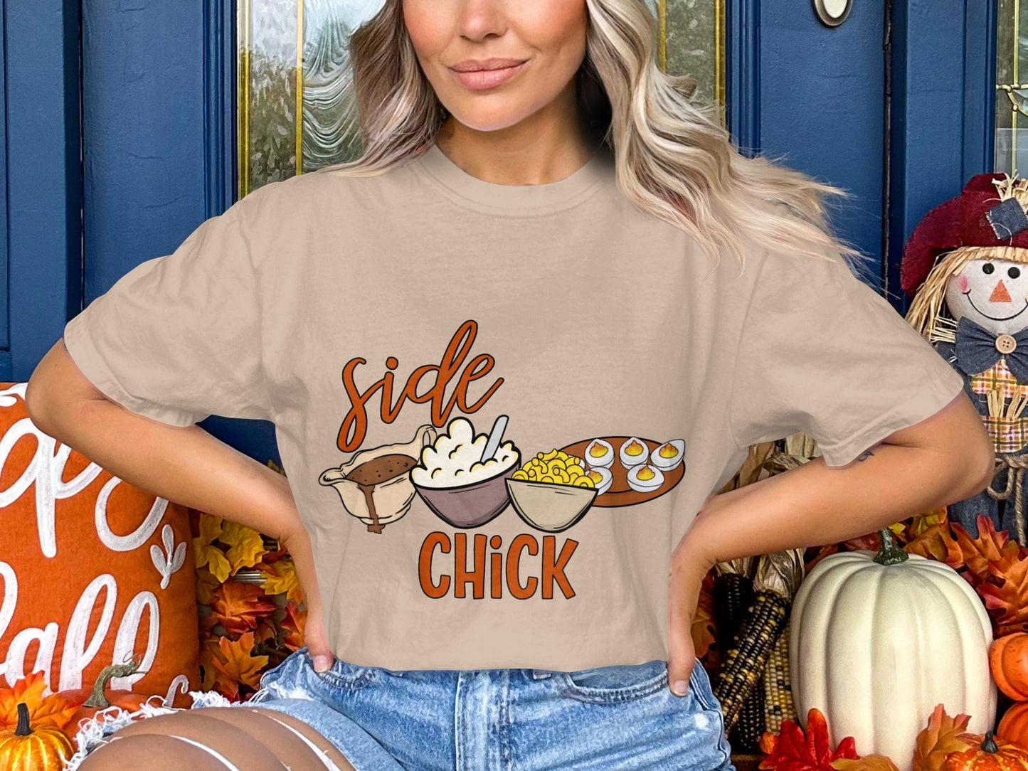 Side Chick Thanksgiving Meal Fun Graphic Shirt