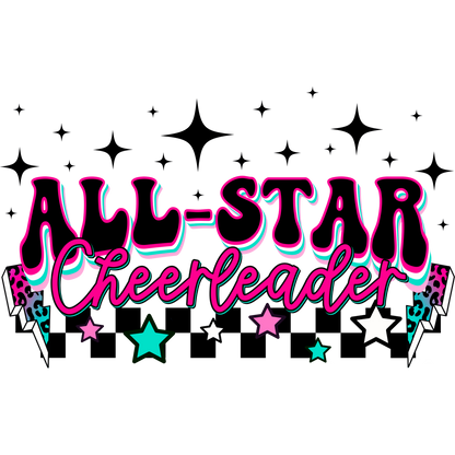 All-Star Cheerleader Graphic Design T-shirt
