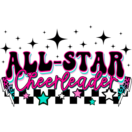 All-Star Cheerleader Graphic Design T-shirt