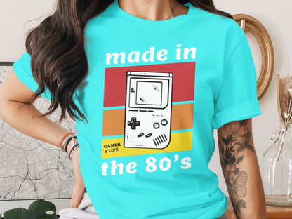 Made in the 80's Gamer 4 Life Retro Shirt Product