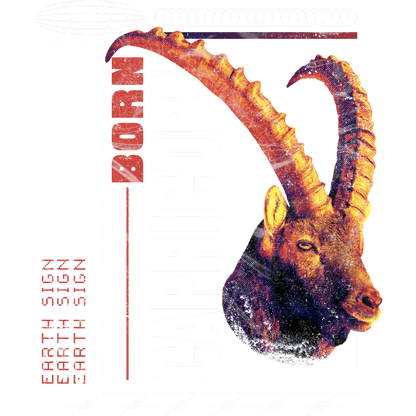 Born Capricorn Earth Sign Illustration Poster