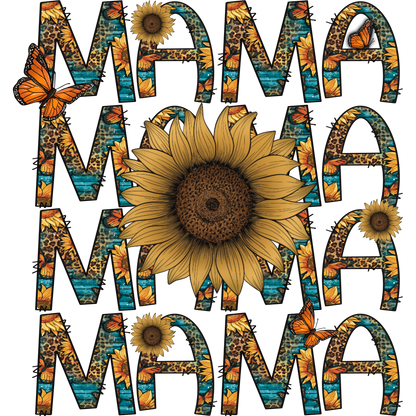 Vibrant Mama Graphic with Sunflower and Butterfly Design