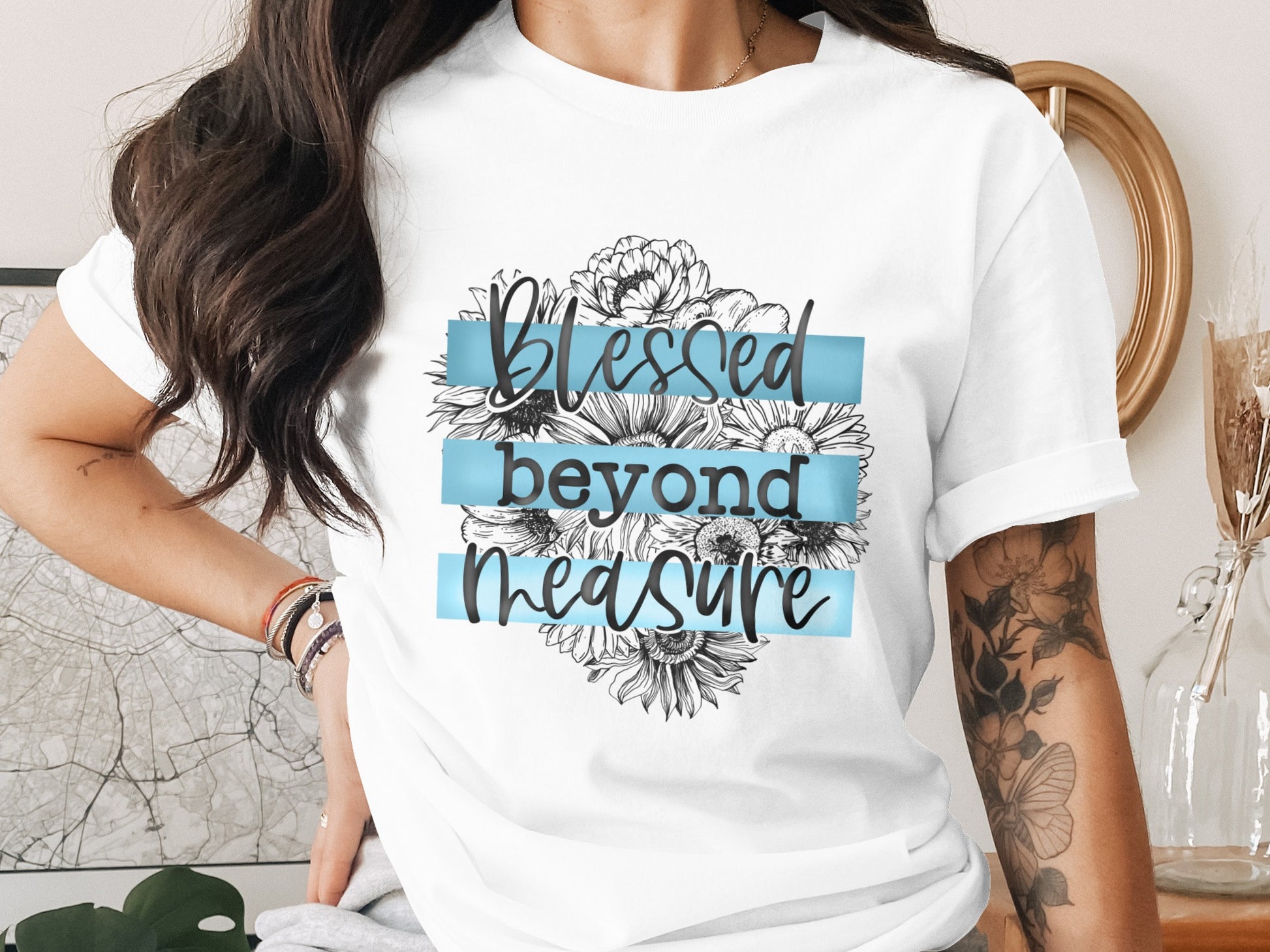 Blessed Beyond Measure Floral Print T-shirt