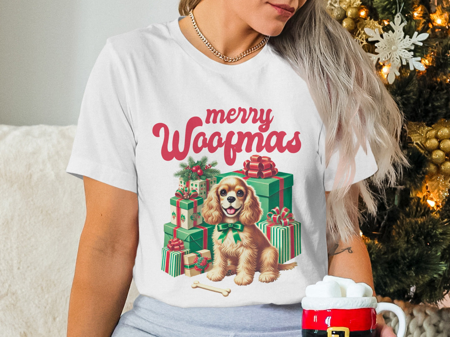 Merry Woofmas Festive Dog Graphic T-Shirt