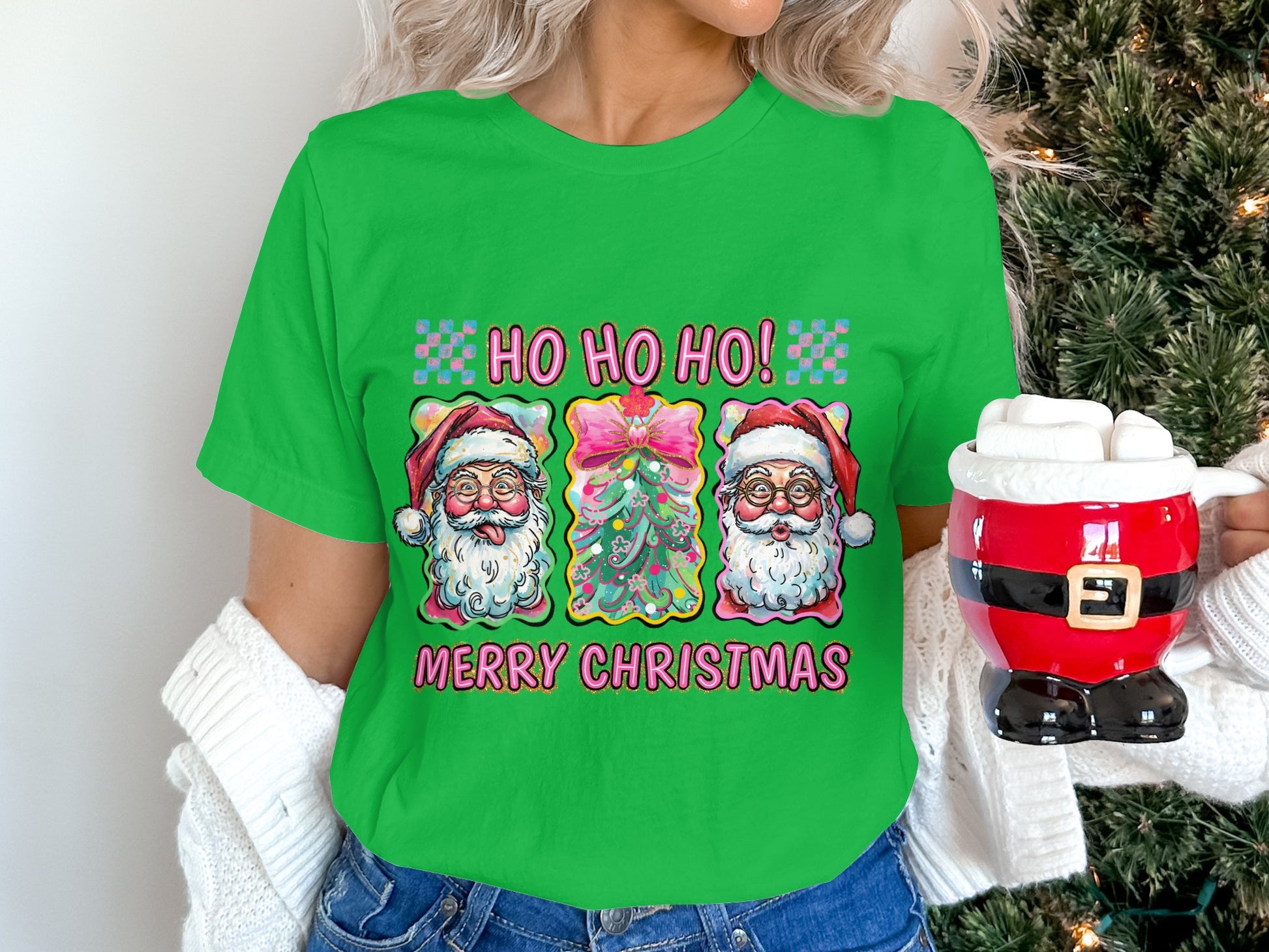 Ho Ho Ho Merry Christmas Festive Holiday Shirt