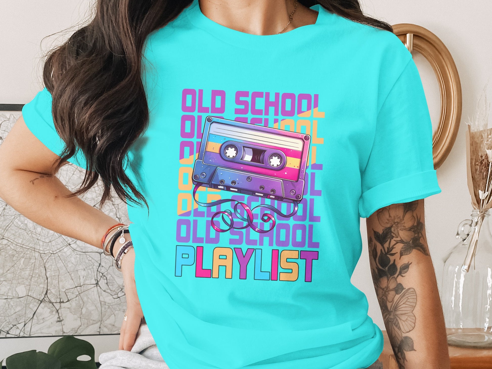Old School Playlist Graphic Tee Retro Vibes