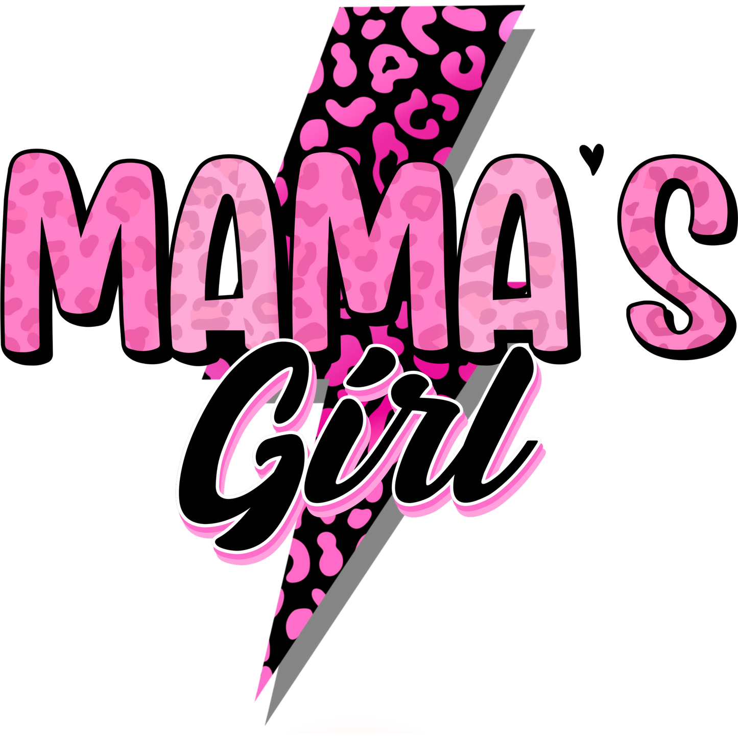 Mama's Girl Pink Leopard Print Graphic Design