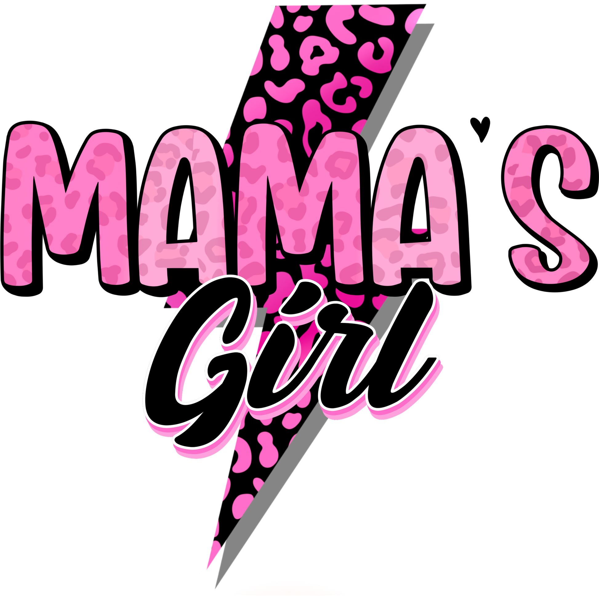 Mama's Girl Pink Leopard Print Graphic Design