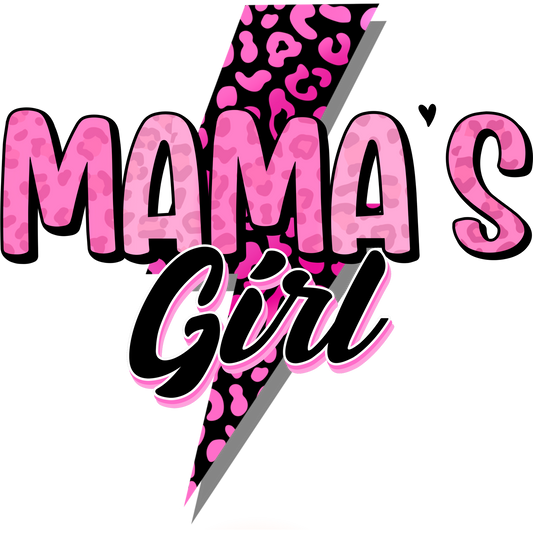 Mama's Girl Pink Leopard Print Graphic Design
