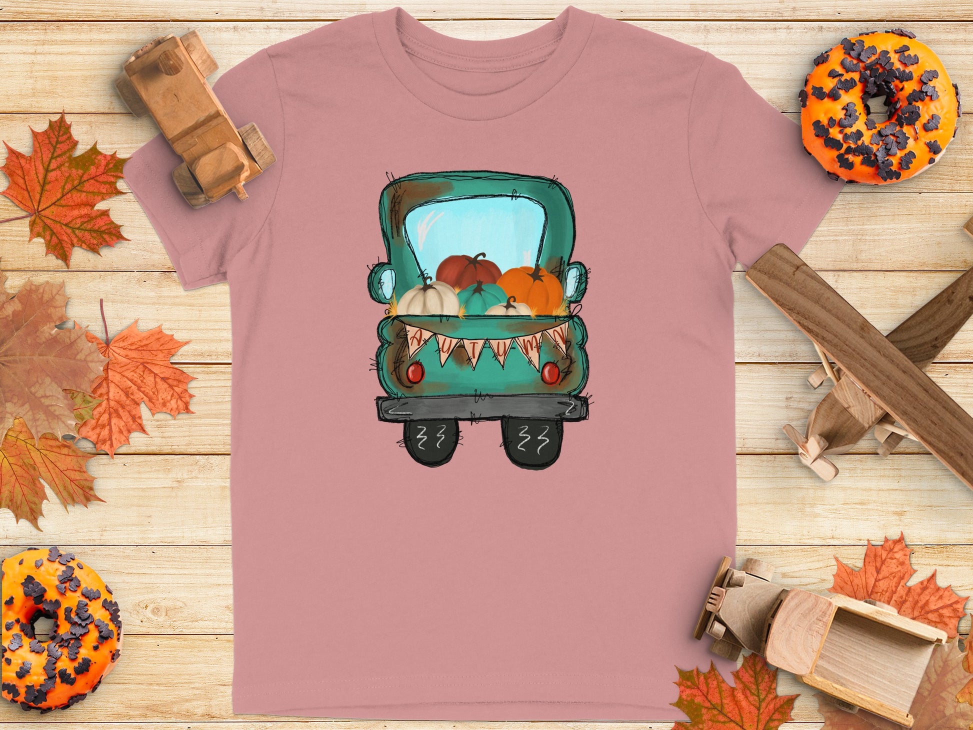 Vintage Truck with Pumpkins Graphic Shirt