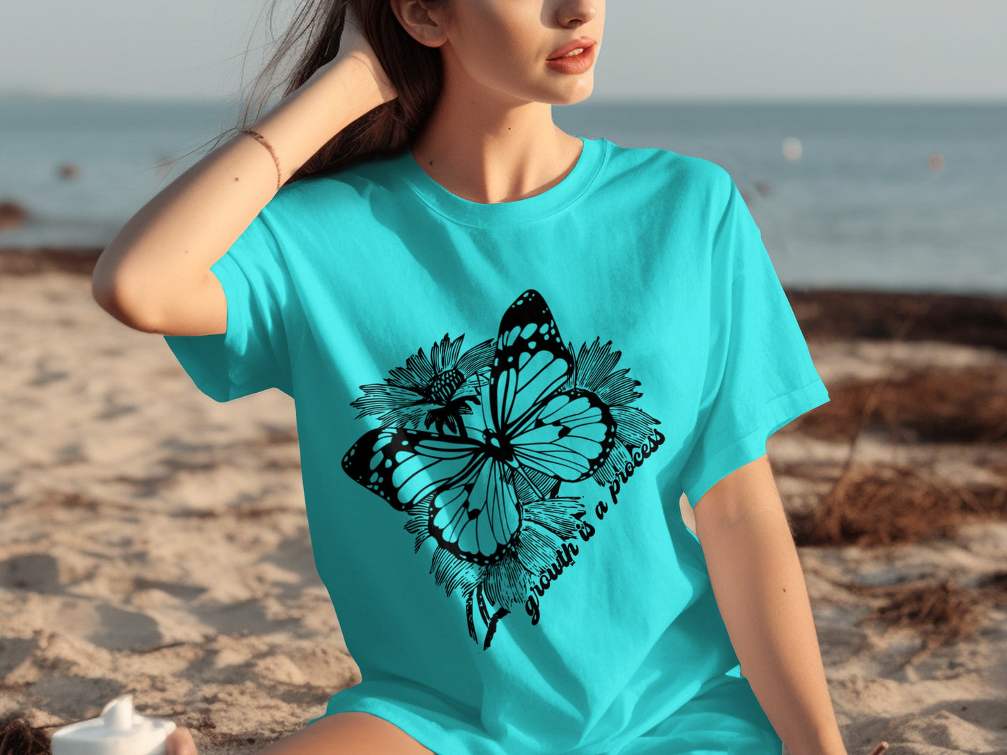 Butterfly Graphic Teal T-shirt
