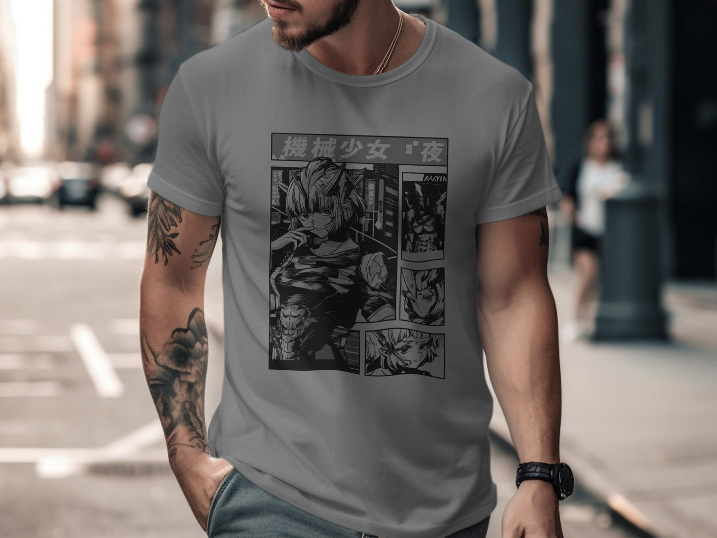 Stylish Graphic Tees Anime Character Design Shirt