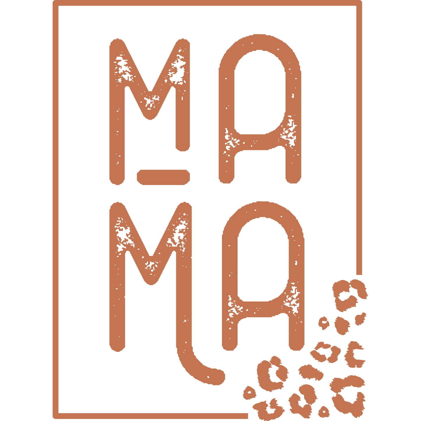 Vintage Text 'MAMA' with Leopard Spots Art Print