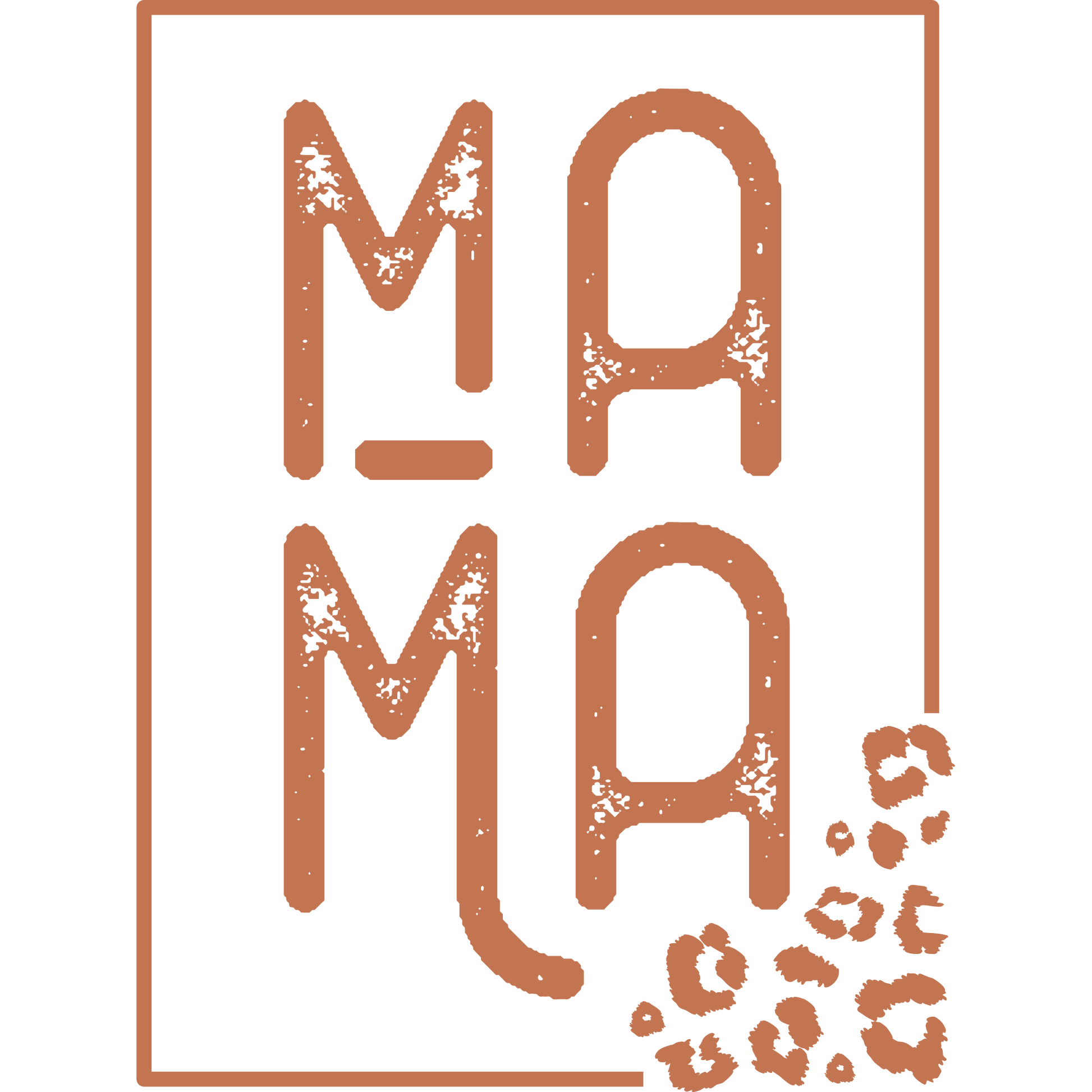 Vintage Text 'MAMA' with Leopard Spots Art Print