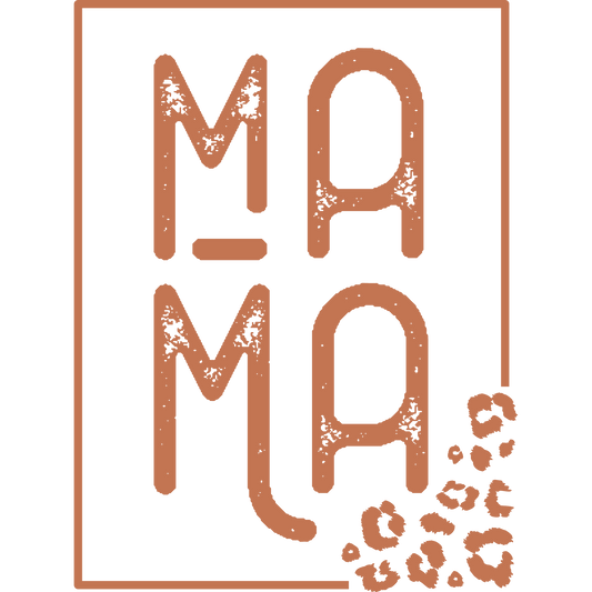 Vintage Text 'MAMA' with Leopard Spots Art Print