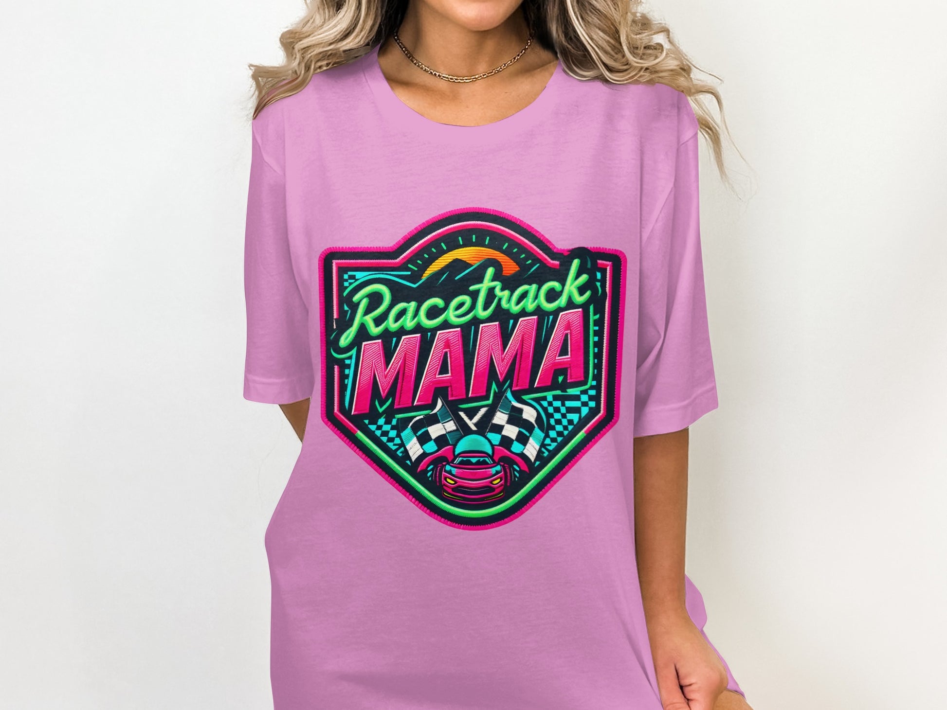 Racetrack Mama Graphic Designed T-shirt Product