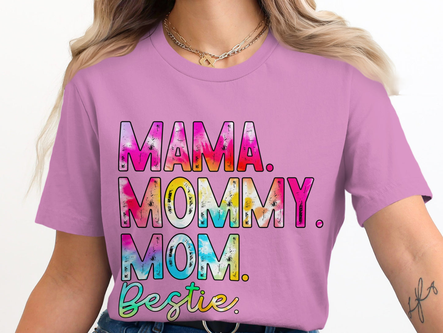 MAMA MOMMY MOM Bestie Graphic Tee for Stylish Moms