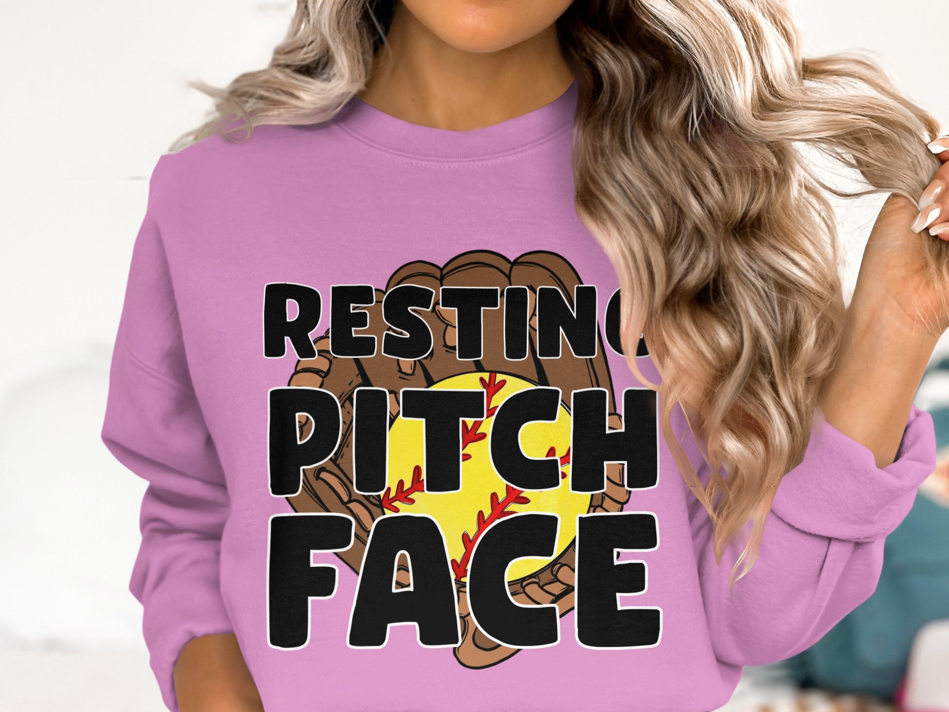 Funny Baseball Resting Pitch Face Sweatshirt