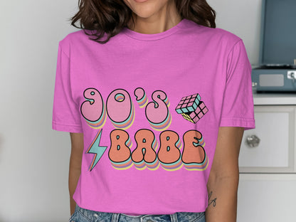 90's Babe Vibrant Graphic Tee for Retro Lovers
