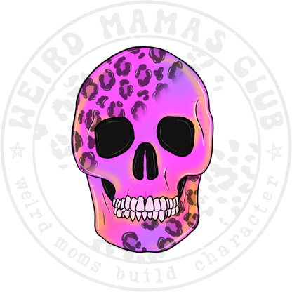 Colorful Skull With Leopard Spots Unique Sticker