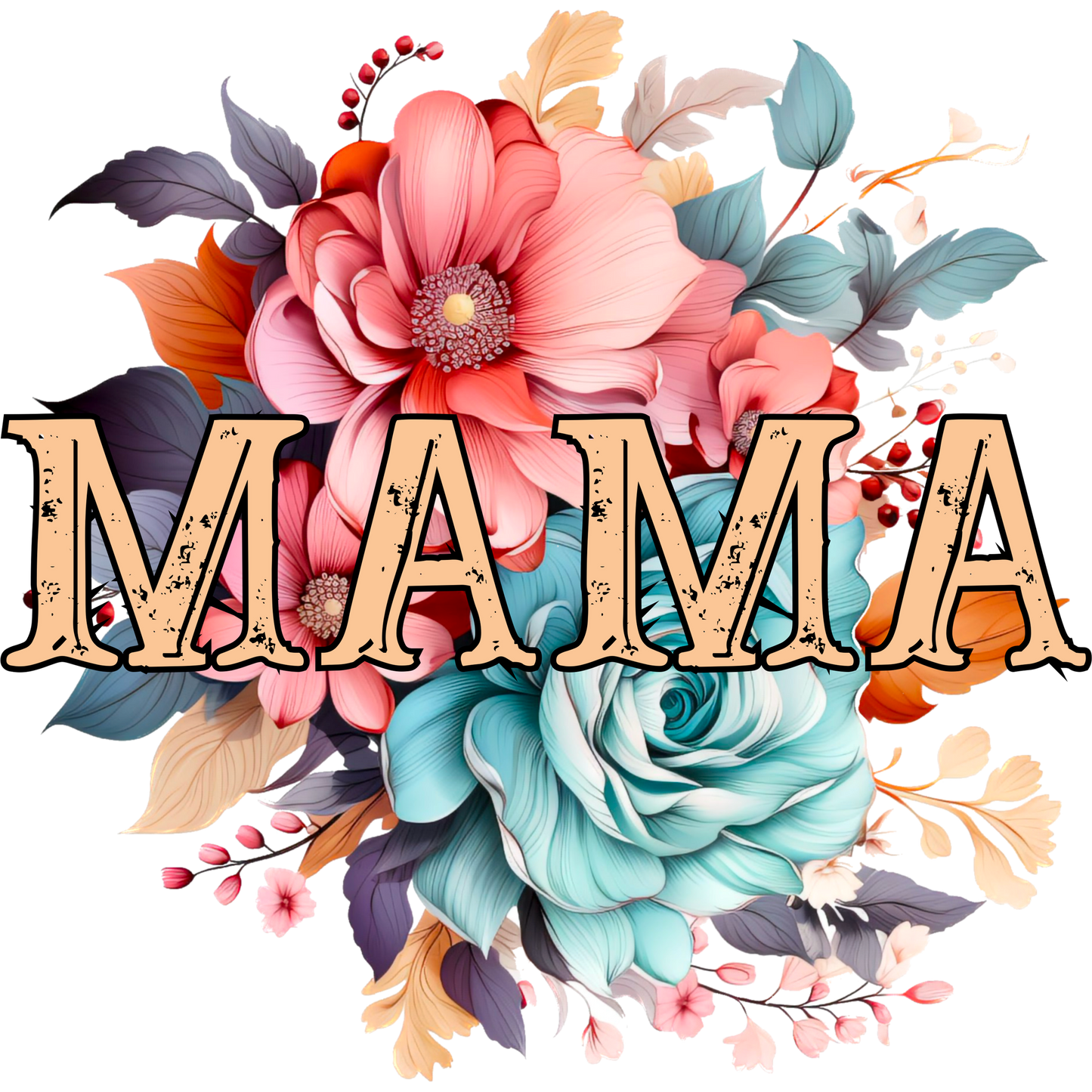 Mama Floral Lettering Design Art Print