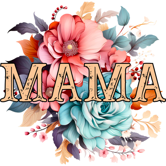 Mama Floral Lettering Design Art Print