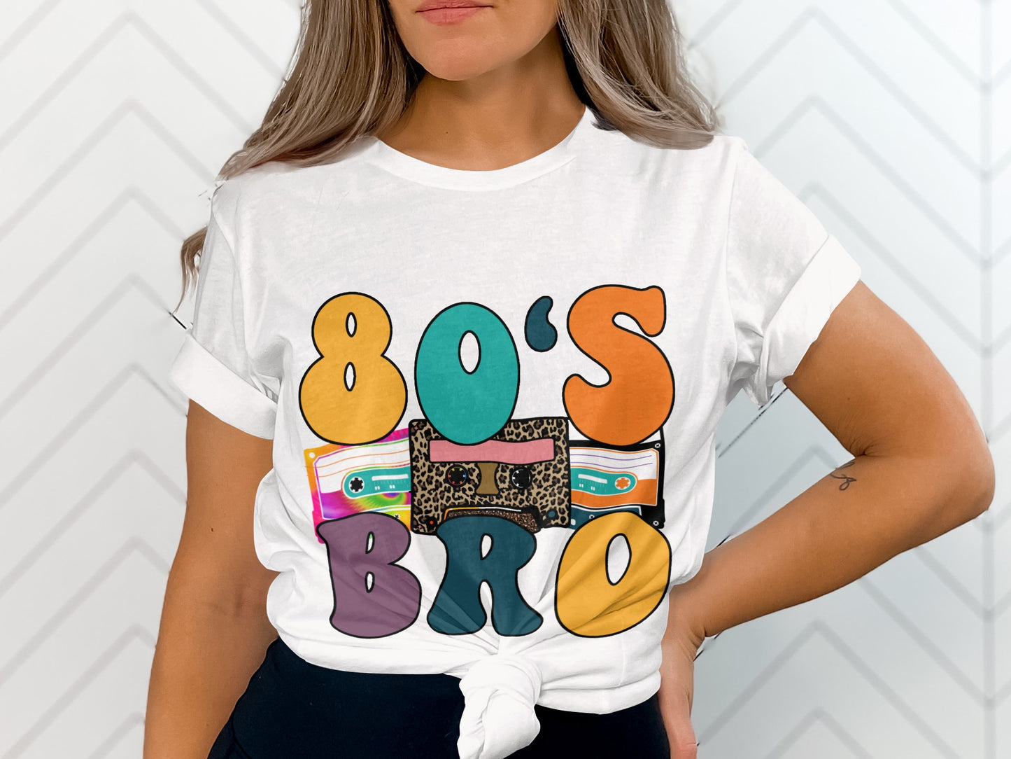 Retro Colorful 80's Bro Design Graphic Tee Product