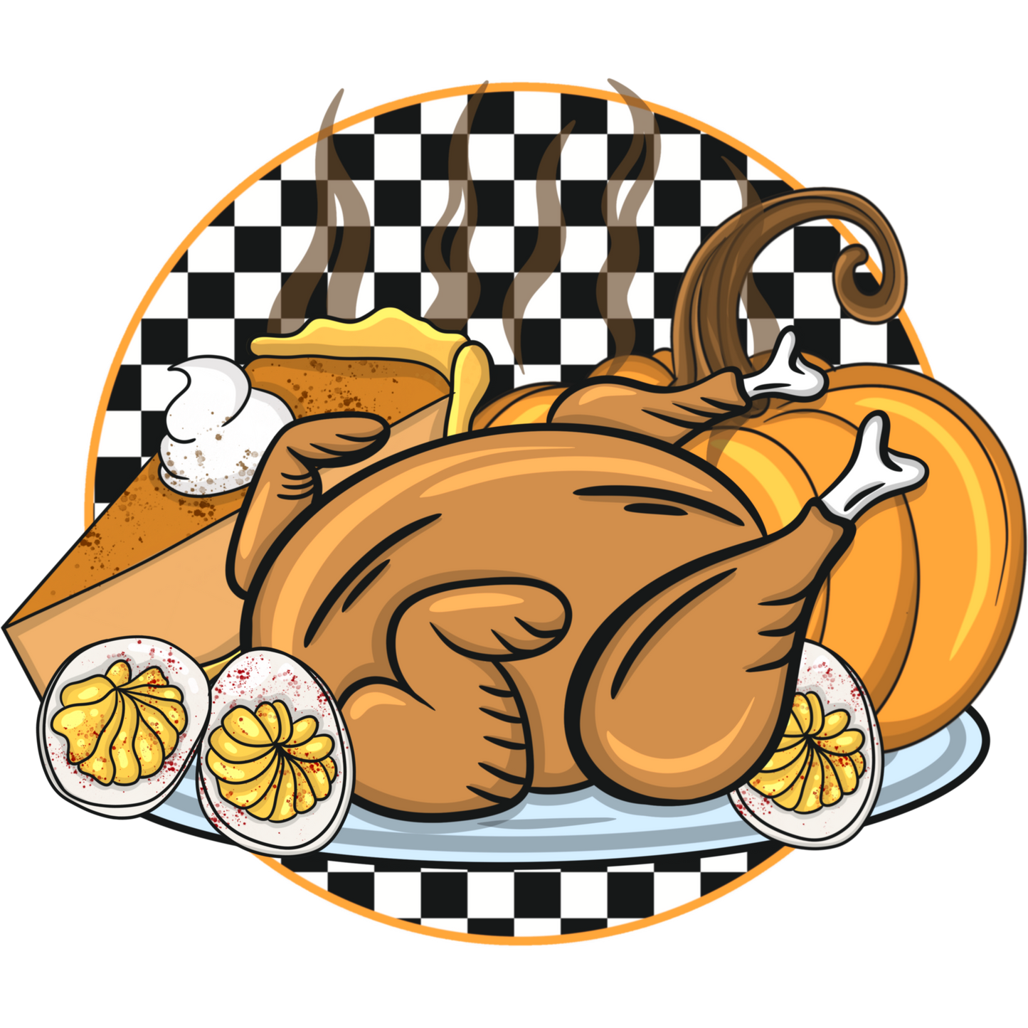 Festive Thanksgiving Feast Illustration for Home Decor