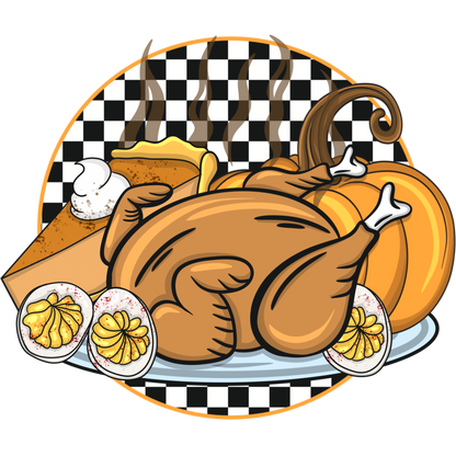 Festive Thanksgiving Feast Illustration for Home Decor