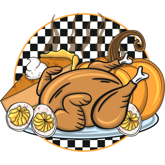 Festive Thanksgiving Feast Illustration for Home Decor