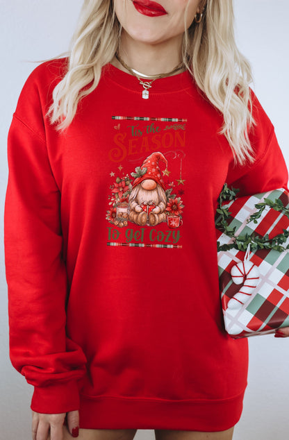 Tis the Season To Get Cozy Red Holiday Sweatshirt
