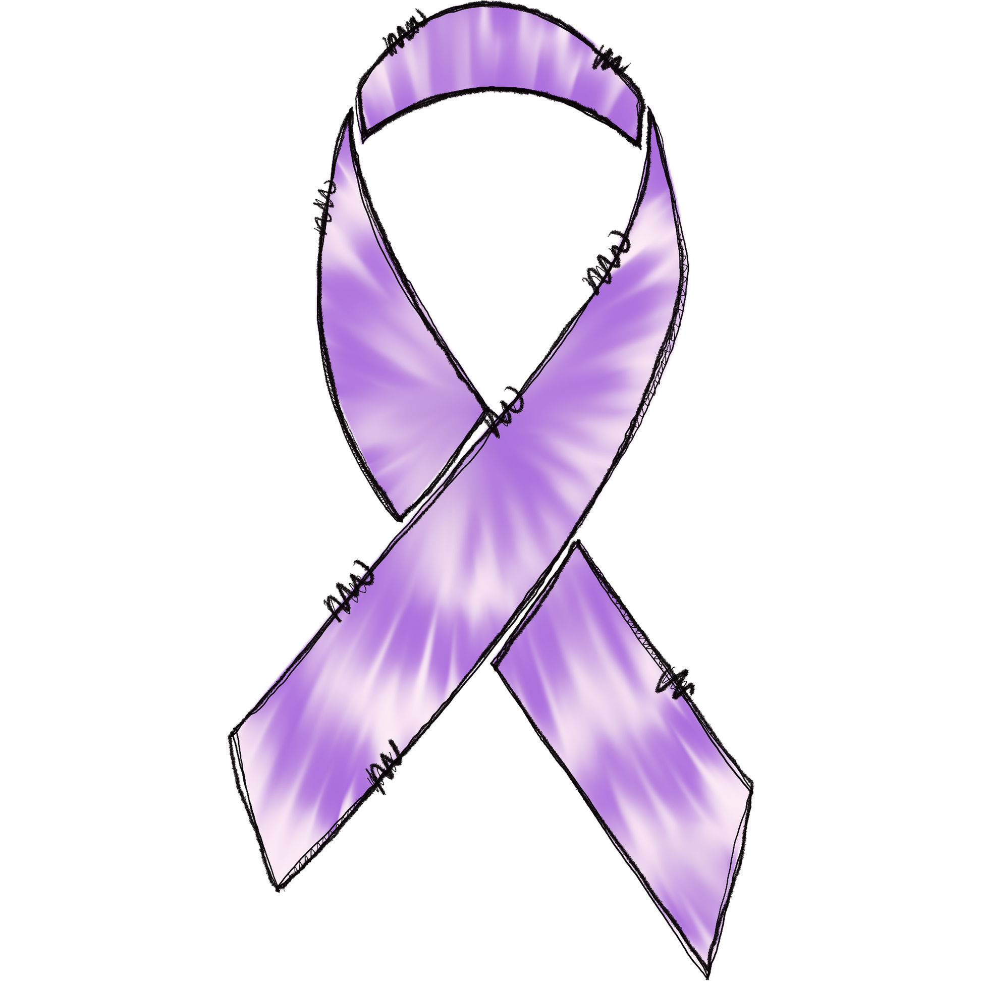 Purple Ribbon with Black Stitching Design Accessory