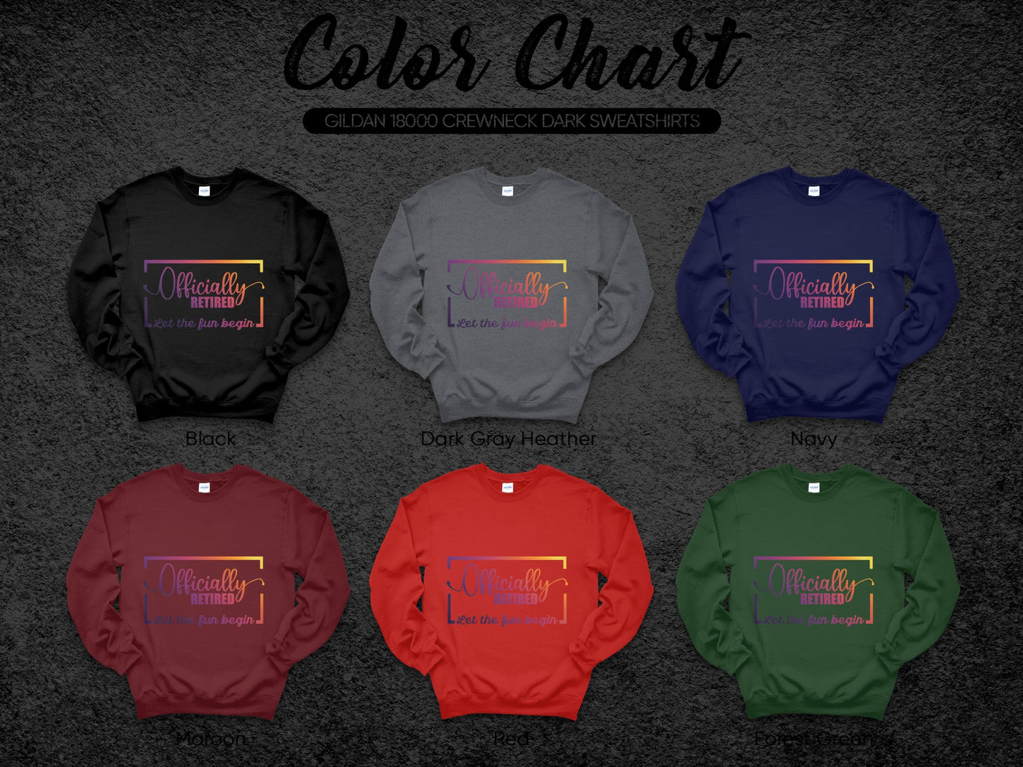 Officially Retired Crewneck Sweatshirt Custom Design