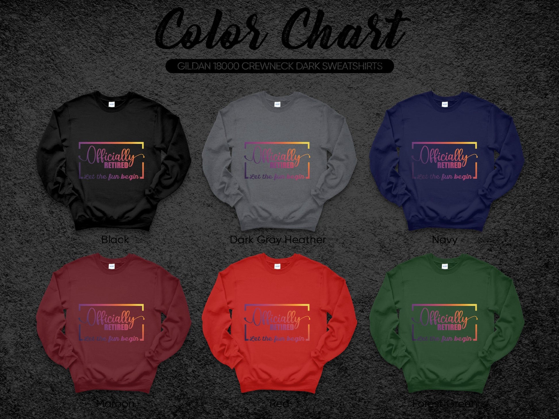 Officially Retired Crewneck Sweatshirt Custom Design