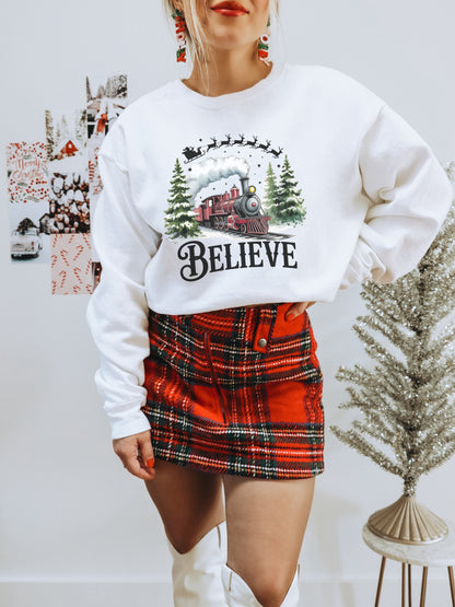 Believe Christmas Train Sweatshirt