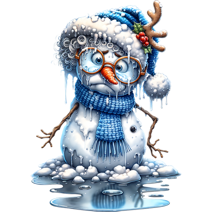 Melting Snowman with Blue Winter Hat product