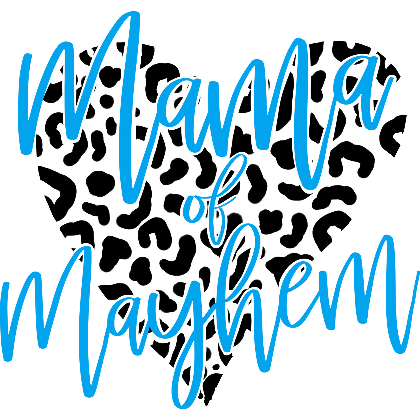 Mama of Mayhem Heart Leopard Print Design