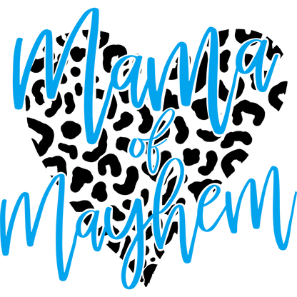 Mama of Mayhem Heart Leopard Print Design