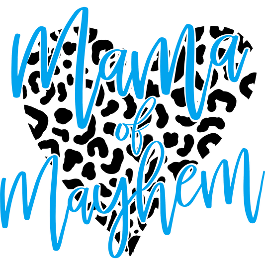 Mama of Mayhem Heart Leopard Print Design