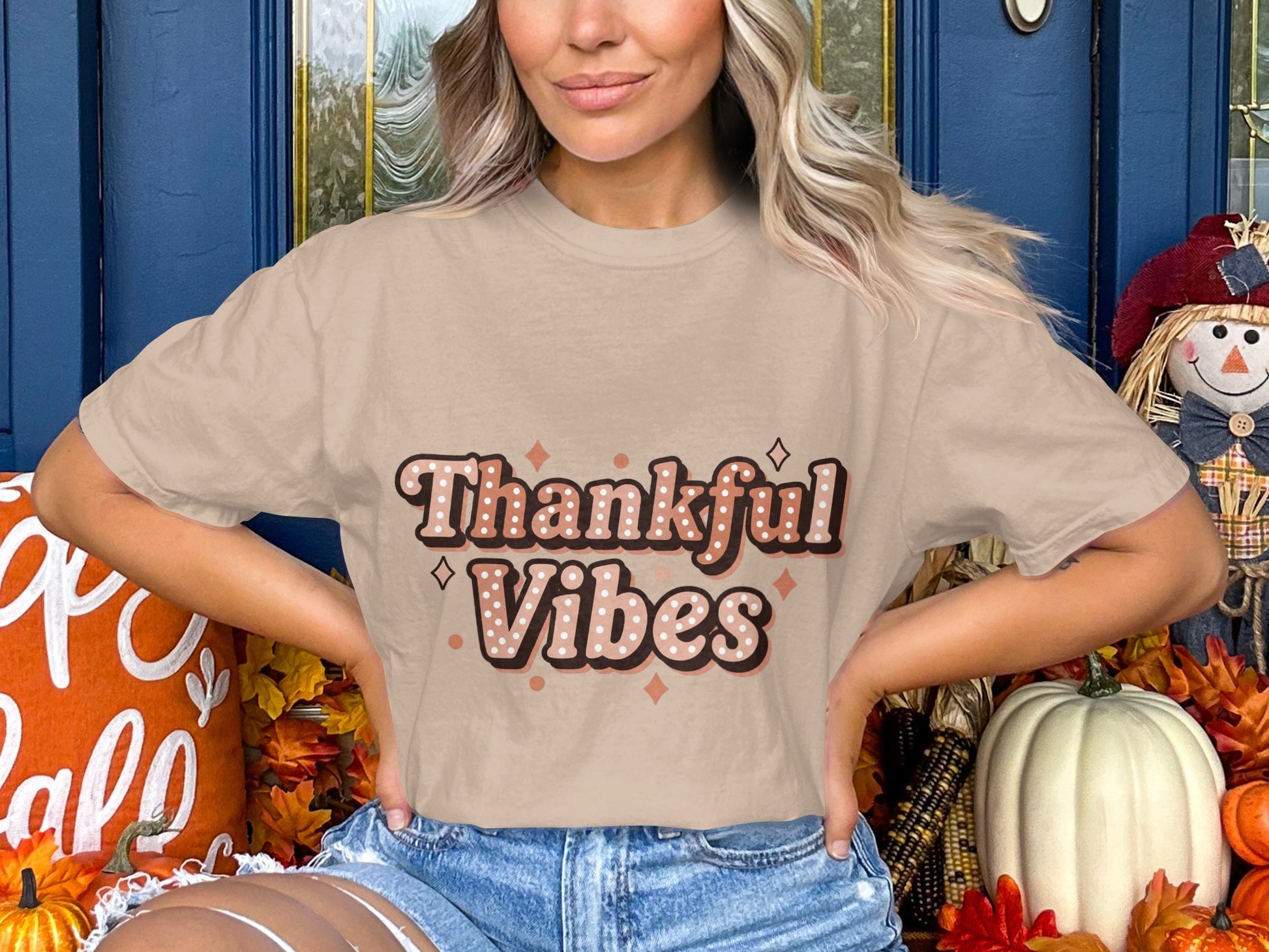 Thankful Vibes Graphic Tee for Fall Season