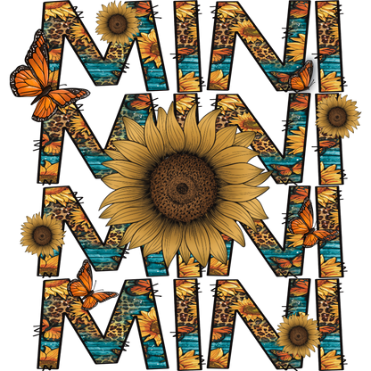 Sunflower and Butterfly Mini Leopard Print Graphic