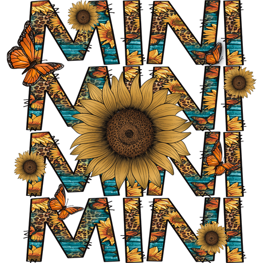 Sunflower and Butterfly Mini Leopard Print Graphic