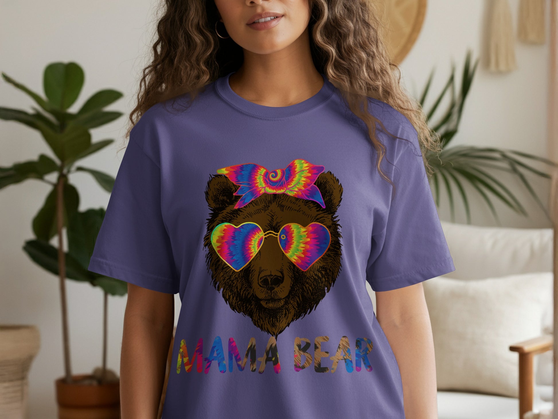 Colorful Rainbow Mama Bear Graphic T-Shirt