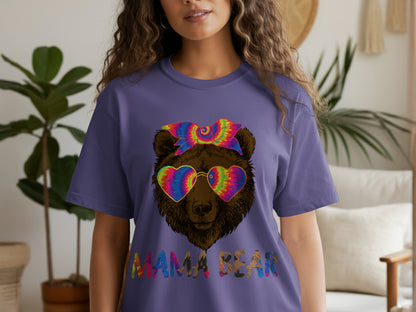Colorful Rainbow Mama Bear Graphic T-Shirt