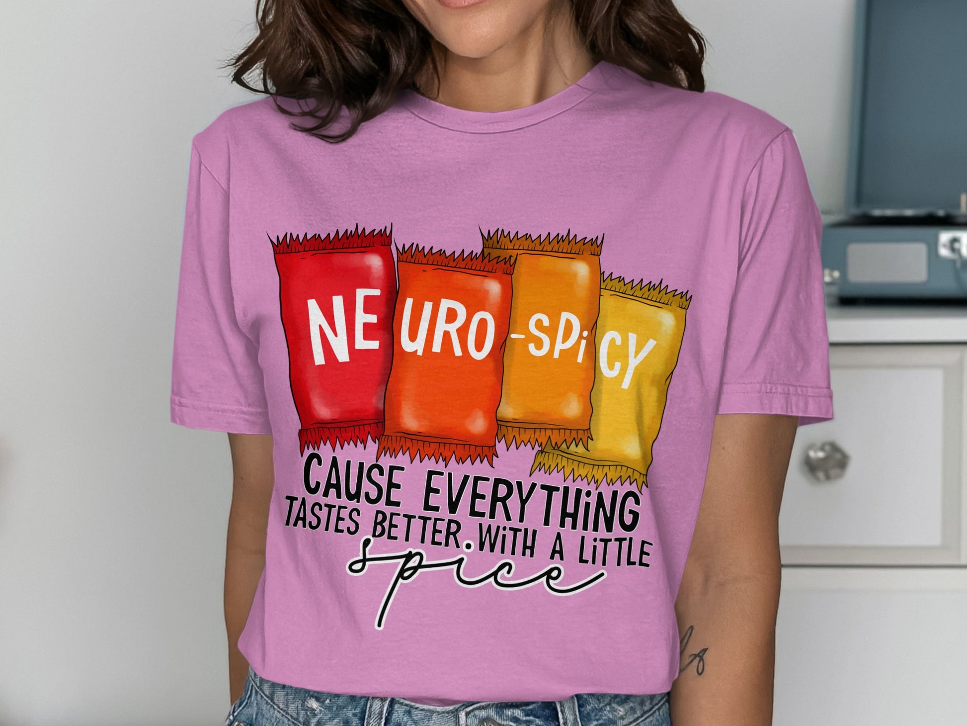 Neuro-Spicy Graphic Tee with Vibrant Design