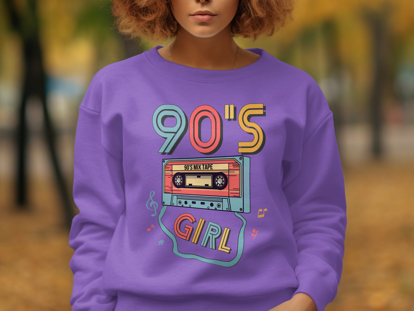 Retro 90's Girl Sweatshirt with Vintage Cassette Design