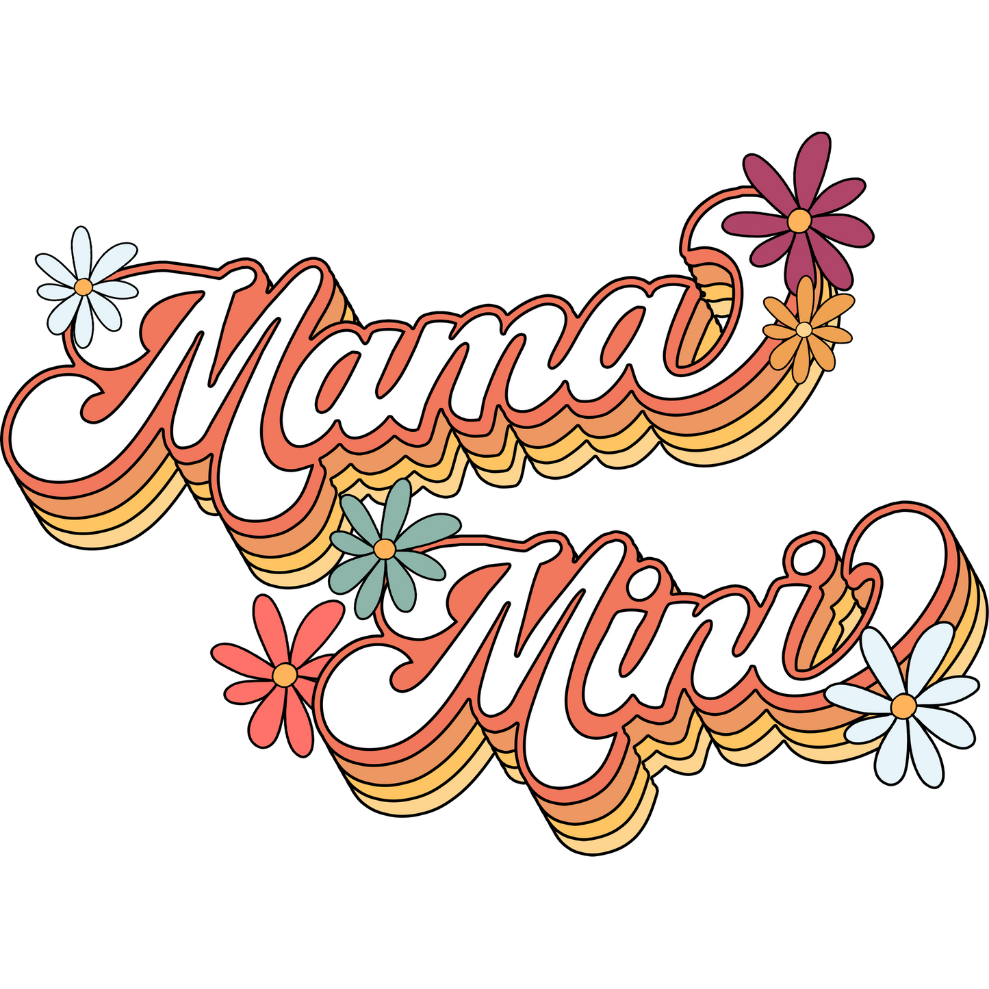 Retro Style Mama and Mini Matching Apparel Product