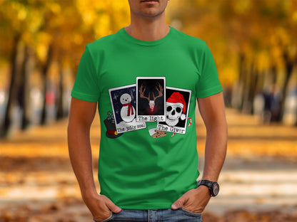 Retro Holiday Character Graphic Green Shirt