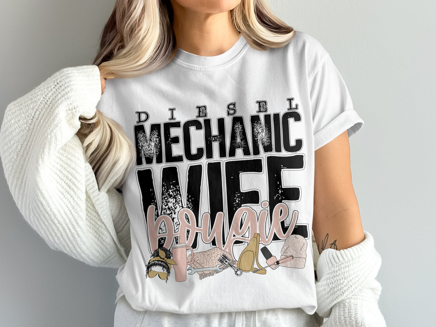 Diesel Mechanic Wife Bougie T-Shirt